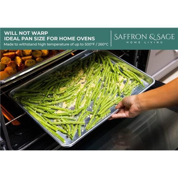 Commercial Quality Cookie Sheet Pan - 2 Pack Aluminum Half Sheet Baking Pan - Picture 4 of 7